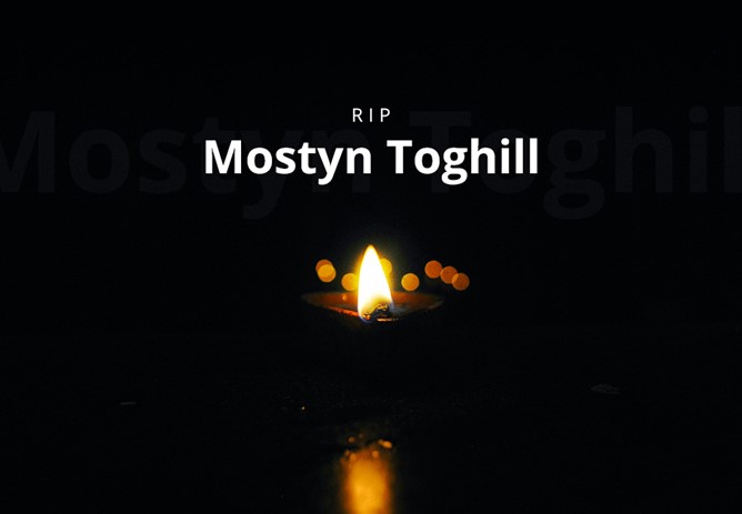With great sadness we mark death of Mostyn Toghill